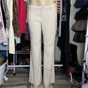 Banana Republic Women's Cream and Tan Trousers